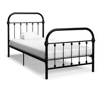 vidaXL Estructura de cama sin colchón metal negro 90x200 cm
