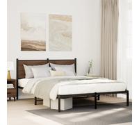 vidaXL Estructura de cama sin colchón metal roble ahumado 140x200 cm