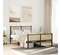 vidaXL Estructura de cama sin colchón metal roble Sonoma 120x200 cm