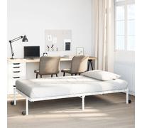 vidaXL Estructura de cama sin colchón plegable blanco acero 90x200 cm