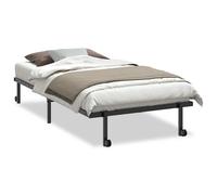 vidaXL Estructura de Cama sin colchón Plegable Negro Acero 107x203 cm, Marco de Cama de Metal, Marco de Cama Plegable, Base de Cama