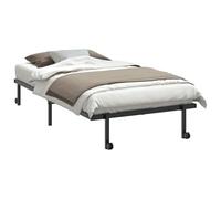 vidaXL Estructura de Cama sin colchón Plegable Negro Acero 107x203 cm, Marco de Cama de Metal, Marco de Cama Plegable, Base de Cama