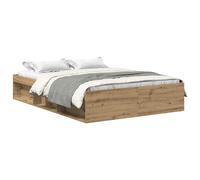 vidaXL Estructura de cama sin colchón roble artesanal 120x190 cm