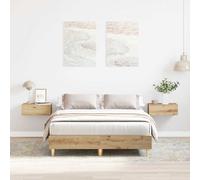 vidaXL Estructura de cama Roble artesanal 135x190 cm sin colchón en madera