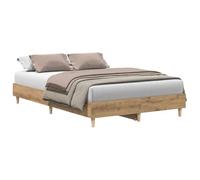 vidaXL Estructura de cama Roble artesanal 140x190 cm madera sin colchón