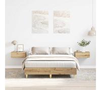 vidaXL Estructura de cama Roble artesanal 140x190 cm madera sin colchón