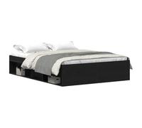 vidaXL Estructura de cama sin colchón Roble negro 135x190 cm Cama doble