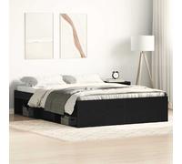vidaXL Estructura de cama sin colchón roble negro 135x190 cm