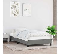 Estructura de cama sin colchón, color gris oscuro, 100x200 cm, tapizada en tela
