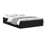 vidaXL Estructura de cama doble pequeña sin colchón negro 120x190 cm