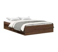 vidaXL Estructura de Cama, Somier con Almacenaje, Armazón Marco de Cama de Invitados, Mueble para Dormitorio Hogar, Roble Marrón 140X200 cm