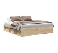 vidaXL Estructura de cama armazón para invitados con almacenaje Roble Sonoma 200x200 cm