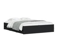 vidaXL Estructura de Cama, Somier de Listones, Armazón Base de Cama, Mueble para Dormitorio, Madera de Ingeniería Negro 150x200 cm