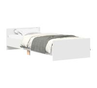 vidaXL Estructura de Cama, Somier de Listones, Armazón Marco de Cama, Mueble para Dormitorio Hogar, Madera Contrachapada Blanca 100x200 cm