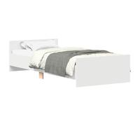 vidaXL Estructura de Cama, Somier de Listones, Armazón Marco de Cama, Mueble para Dormitorio Hogar, Madera de Ingeniería Blanca 75x190 cm