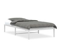 vidaXL Estructura de Cama, Somier de Listones con Almacenaje, Armazón Marco de Cama de Invitados, Mueble para Dormitorio, Metal Blanca 100x190 cm