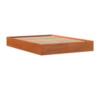 vidaXL Estructura de Cama, Somier de Listones de Invitados, Armazón de Cama, Mueble para Dormitorio, Madera Maciza de Pino Marrón Cera 140x200 cm