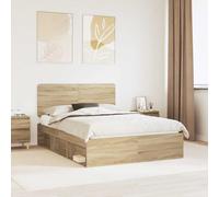 vidaXL Estructura de cama Sonoma 140 x 200 cm Madera de pino macizo