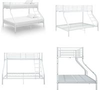 vidaXL Estructura de cama superpuesta blanca de metal, 140x200 cm/90x200 cm - Cama superpuesta - Camas superpuestas - Cama alta - Camas altas