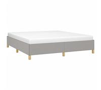 vidaXL Estructura de Cama Tapizado Sala Salón Estar Dormitorio Marco Habitación Casa Adorno Decoración Soporte Tela Gris Claro 160x200 cm