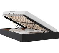vidaXL Estructura de cama tipo otomana, color , 140 x 190 cm, tapizada en cuero sintético