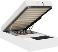 vidaXL Estructura de cama tipo otomana, color blanco, 203 x 90 x 25 cm, fabricada en material de madera