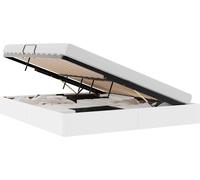 vidaXL Estructura de cama tipo otomana, color blanco puro, 180 x 200 cm, tapizada en cuero sintético