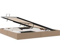 vidaXL Estructura de cama tipo otomana, color cappuccino, 200 x 200 cm, tapizada en cuero sintético