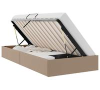 vidaXL Estructura de cama tipo otomana, color cappuccino, 90 x 200 cm, tapizada en cuero sintético