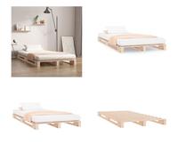 vidaXL Estructura de cama tipo palet de 90x190 cm, madera maciza de pino - Estructura de cama tipo palet - Estructuras de cama tipo palet - Cama tipo palet - Camas tipo palet