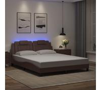 vidaXL Estructura de cama Viana con LED sin colchón marrón 160x200 cm