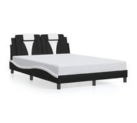 vidaXL Estructura de cama Viana sin colchón cuero sintético 140x190 cm Negro y Blanco