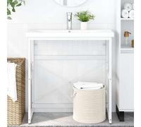 vidaXL Estructura de lavabo de hierro blanco 79x38x83 cm