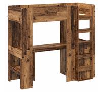 vidaXL Estructura de litera con escritorio 75 x 190 cm Madera vieja