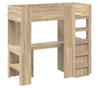 vidaXL Estructura de litera con escritorio 75 x 190 cm Roble Sonoma