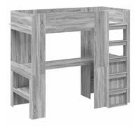 vidaXL Estructura de litera con escritorio 80 x 200 cm Gris Sonoma