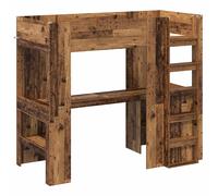 vidaXL Estructura de litera con escritorio 90 x 190 cm Madera vieja