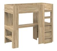 vidaXL Estructura de litera con escritorio 90 x 190 cm Roble Sonoma