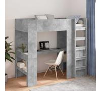 vidaXL Estructura de litera con escritorio 100 x 200 cm Gris Concreto