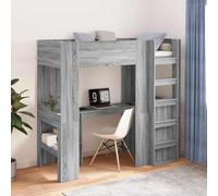 vidaXL Estructura de litera con escritorio 75 x 190 cm Gris Sonoma