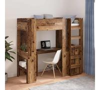 vidaXL Estructura de litera con escritorio Madera vieja 75 x 190 cm