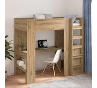 vidaXL Estructura de litera con escritorio Roble artisan 90 x 190 cm