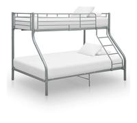 vidaXL Estructura de litera de metal gris 140x200 cm/90x200 cm