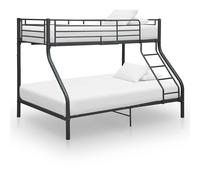 vidaXL Estructura de litera de metal negro 140x200 cm/90x200 cm