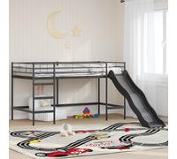 vidaXL Estructura de litera para niños con tobogán Negro y Antracita