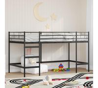 vidaXL Estructura de litera para niños Liso Negro 80 x 200 cm Acero