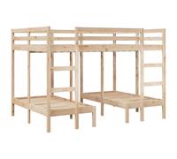 vidaXL Estructura de litera triple madera de pino 140x200/70x140 cm