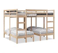 vidaXL Estructura de litera triple madera de pino 160x200/80x160 cm