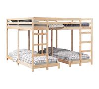 Estructura De Litera Triple Natural 80 / 200 X 200 Cm Vidaxl