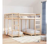 vidaXL Estructura de litera triple Marrón 140 x 200 cm